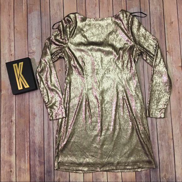 kardashian kollection gold dress | Dresses | Kardashian Kollection Sequin Size L brand:KIMLUD